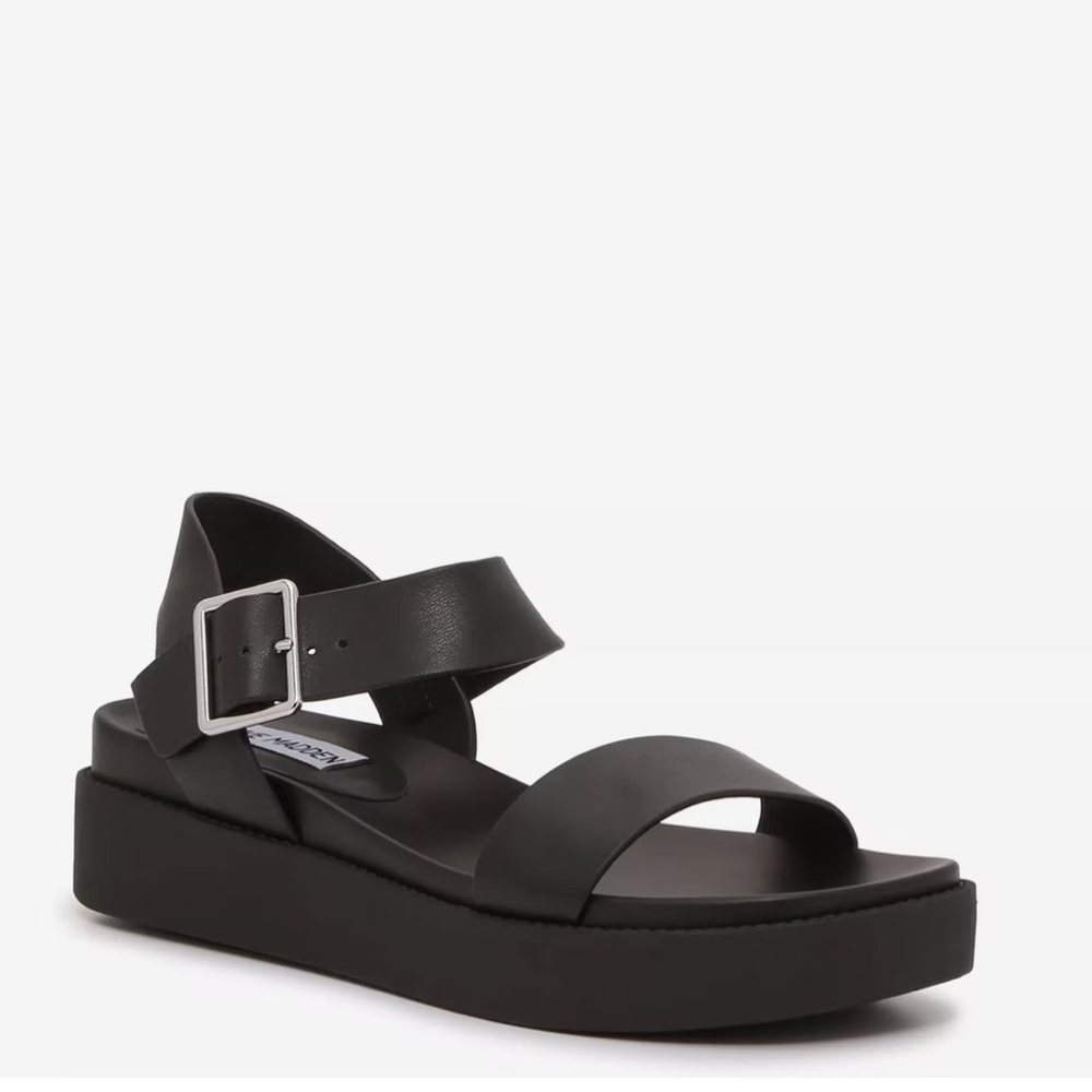 Steve Madden Black Platform Sandals